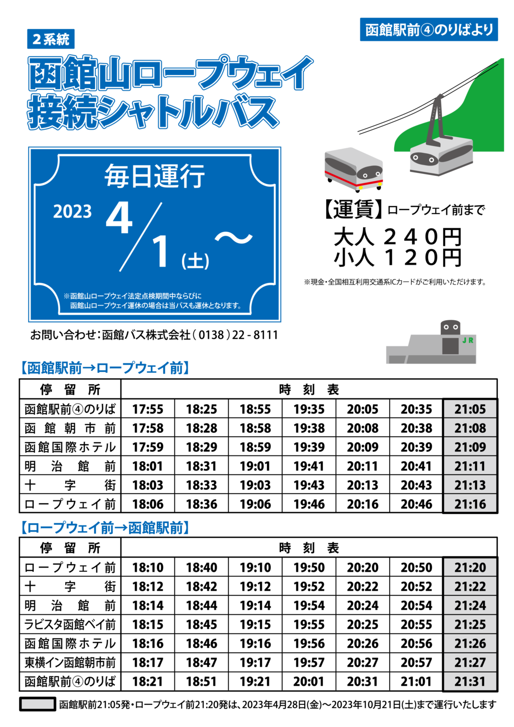 函館バス観光路線バスまとめ（2023年7月時点） / お知らせ / 函館